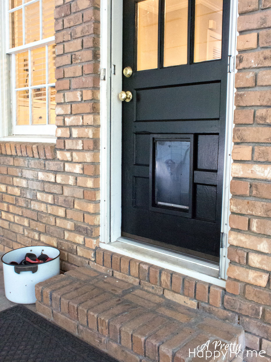 Back door with dog door best sale