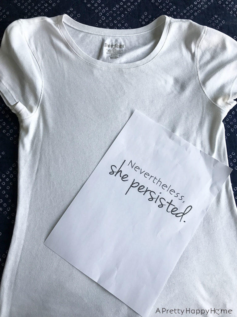 DIY Embroidered TShirt Nevertheless She Persisted A Pretty Happy Home