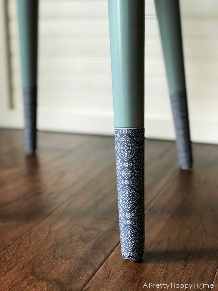Wood Dining Chair Makeover With Fabric Tape – A Pretty Happy Home