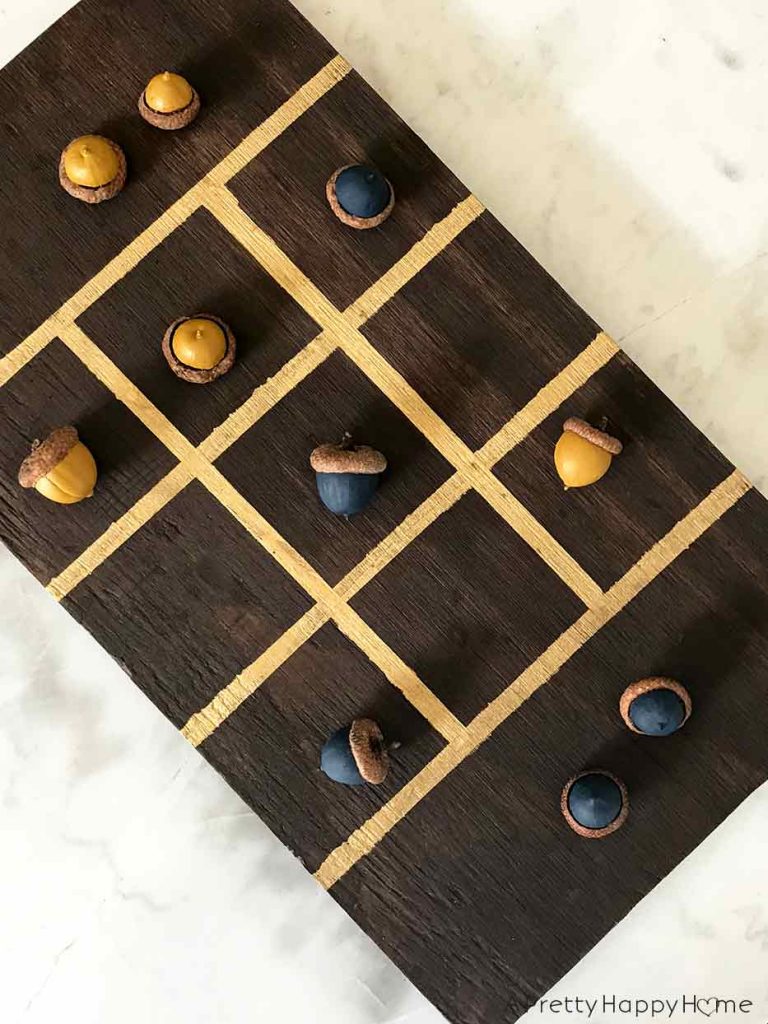 13 diy fall decor ideas painted acorn tic tac toe