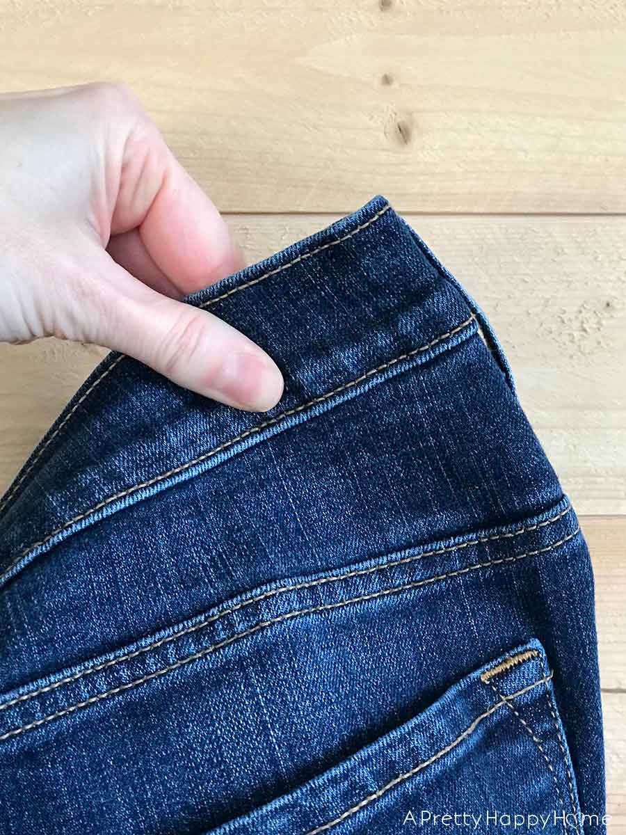 fix waistband gap on jeans with elastic