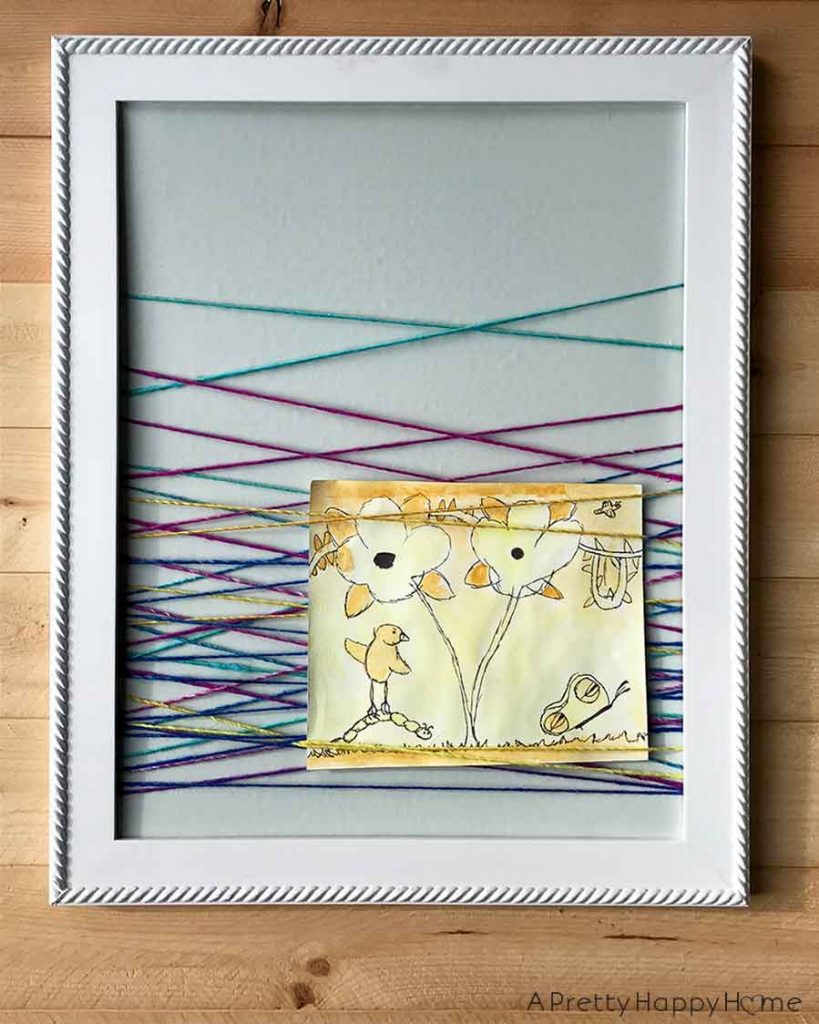 Wrapped String Art Using a Frame, String and Glue – A Pretty Happy Home