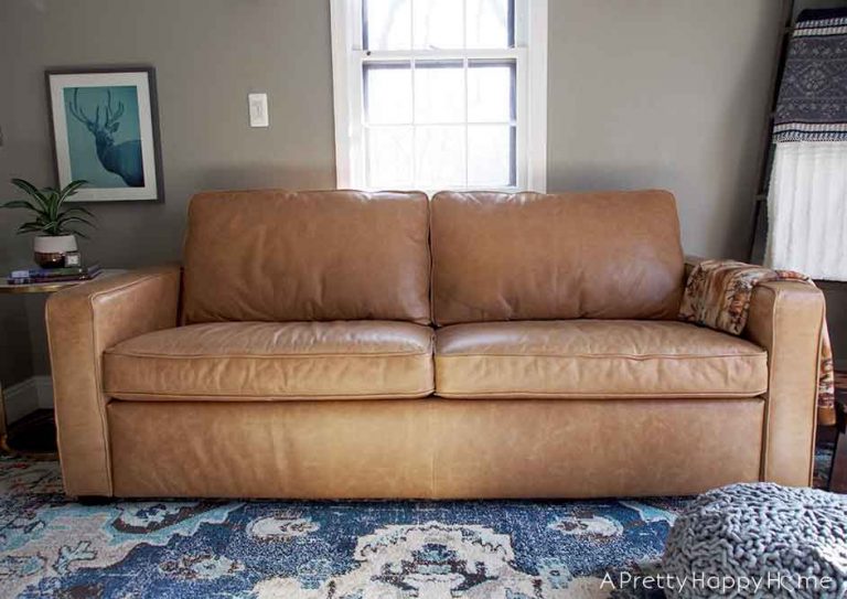 How We Like Our Amazon Rivet Leather Sofa A Pretty Happy Home