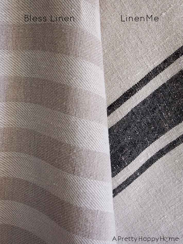 Black Striped Linen Towels Set Provence - LinenMe