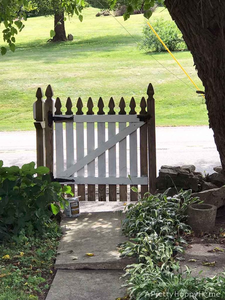 painted white gate