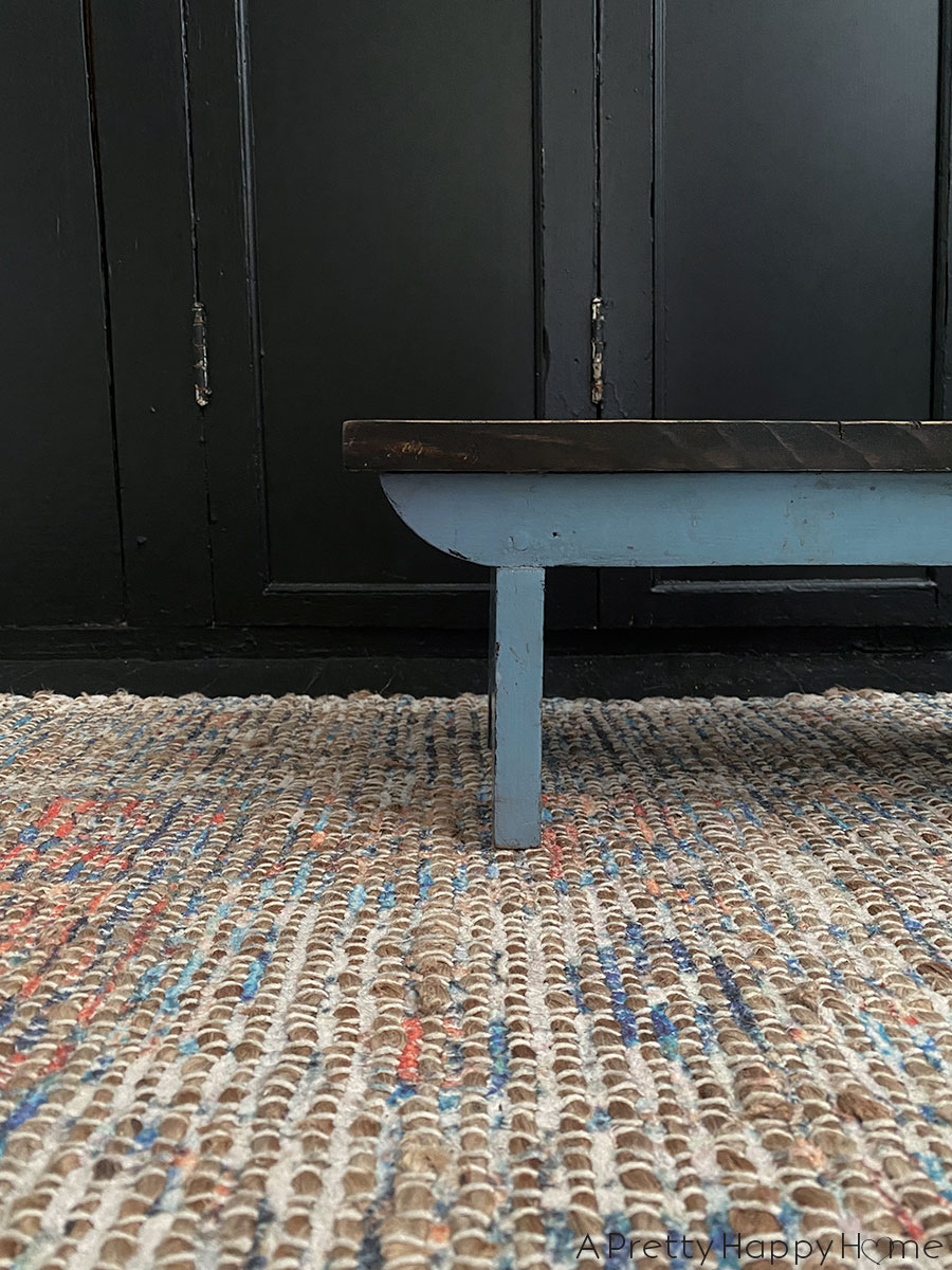 Black Stained Vintage Stool Makeover