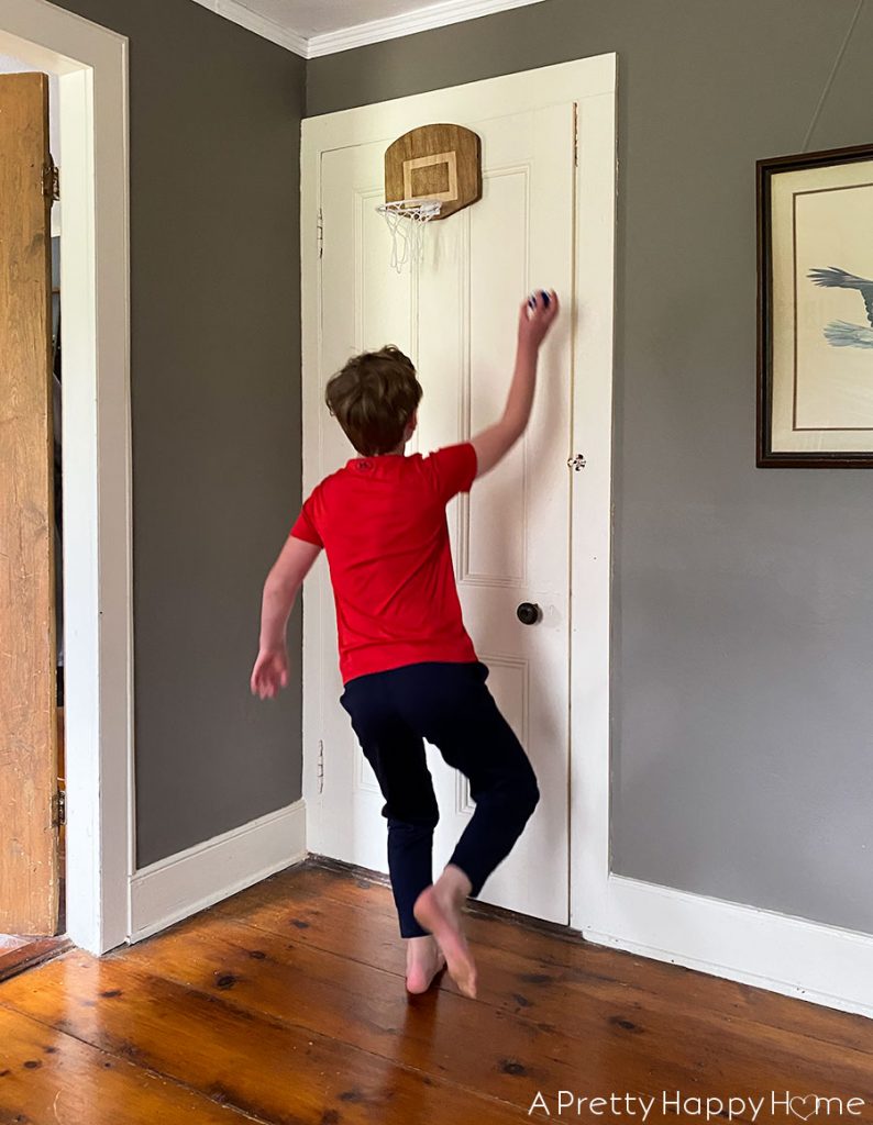 Over-the-Door Basketball Hoop with Wood Backboard