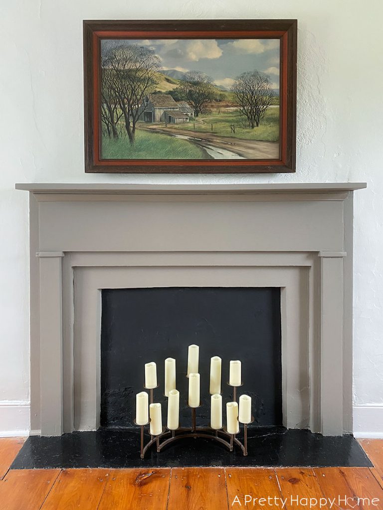 Grey Fireplace Mantel And Surround In Our Master Bedroom