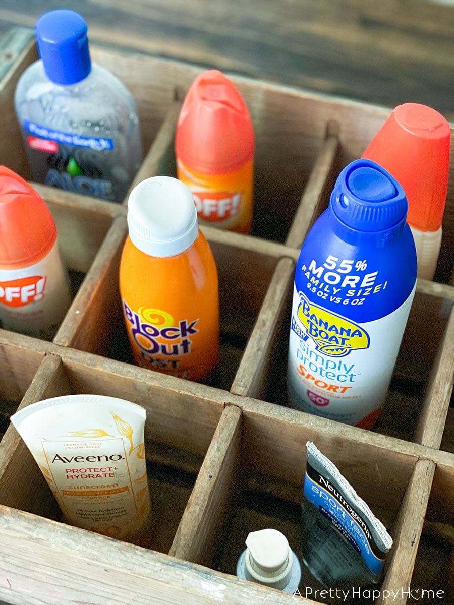 Practical Uses for Soda Crates sunscreen caddy