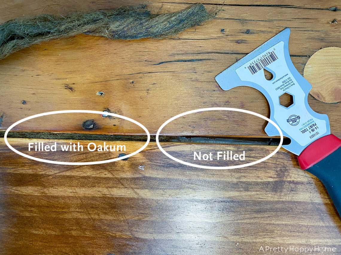 How to Fill Gaps in Wood Floors with Oakum A Pretty Happy Home