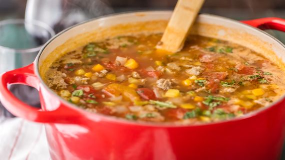 carrabbas sausage and lentil soup via Food on the happy list