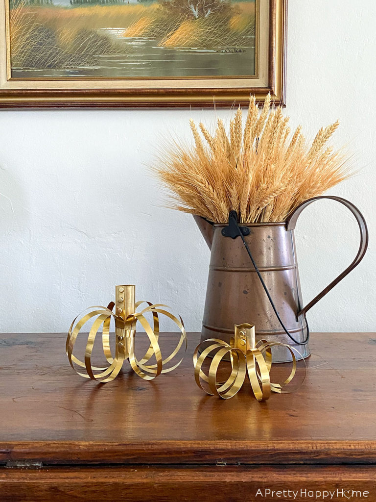 13 diy fall decor ideas brass pumpkins