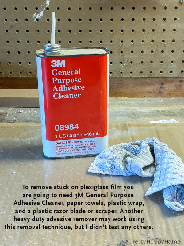 How to Remove Plexiglass Film That is Stuck On A Pretty Happy Home