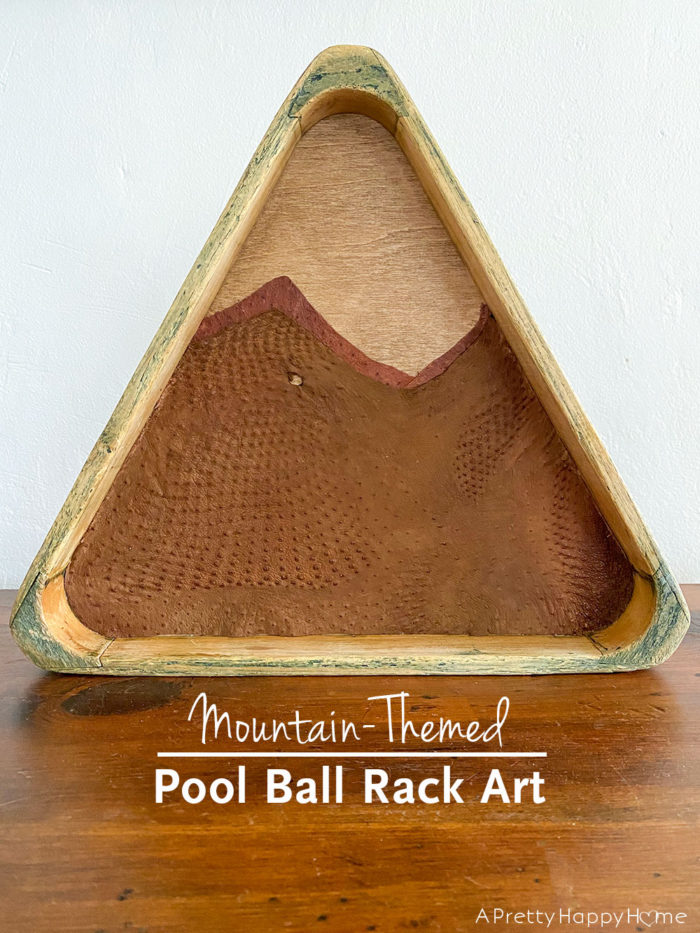 mountain themed pool ball rack art