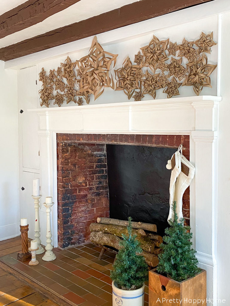 Kraft Paper Snowflake Mantel