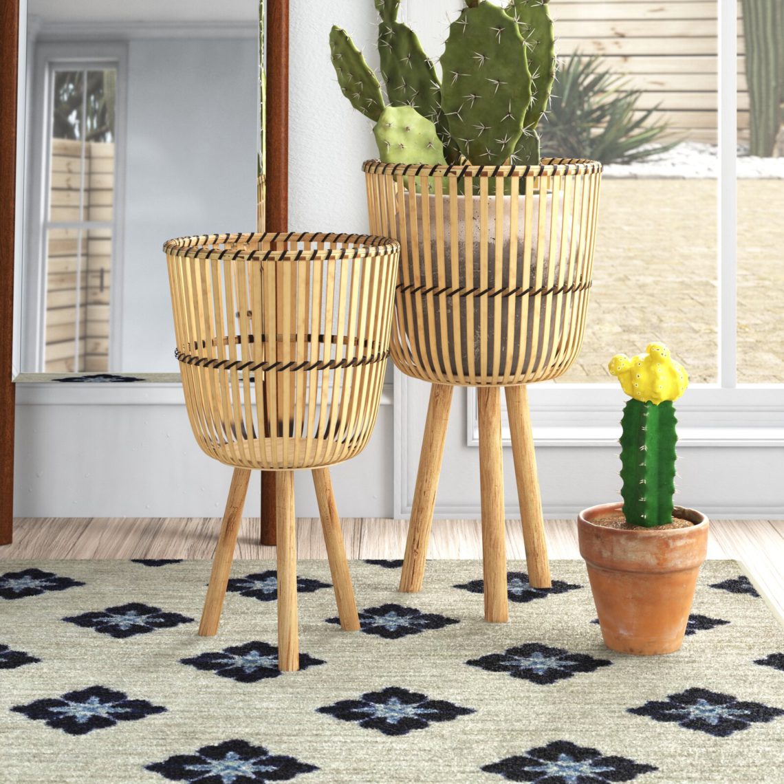 The Charm of a Woven Basket Plant Stand A Pretty Happy Home
