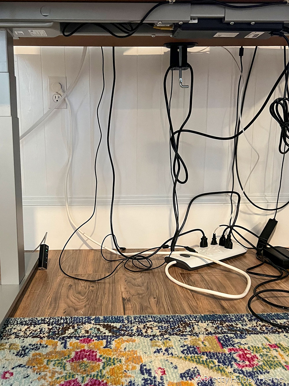How To Hide Cords On A Standing Desk A Pretty Happy Home