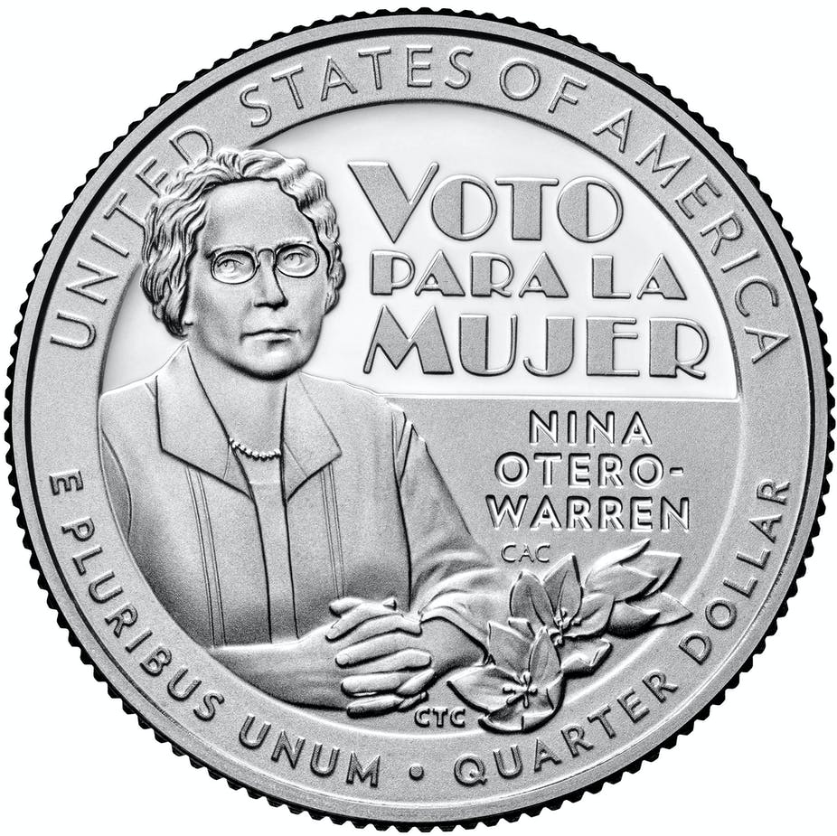 Adelina “Nina” Otero-Warren quarter via U.S. Mint via The Conversation on the Happy List