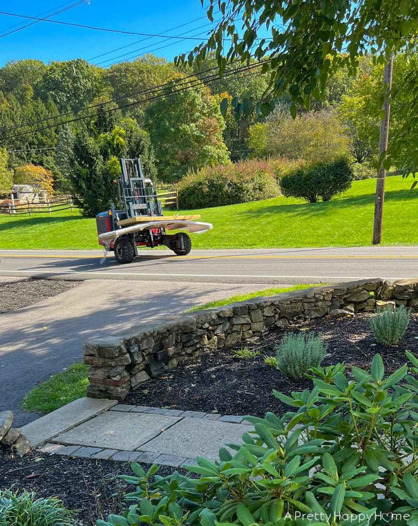forklift making home delivery