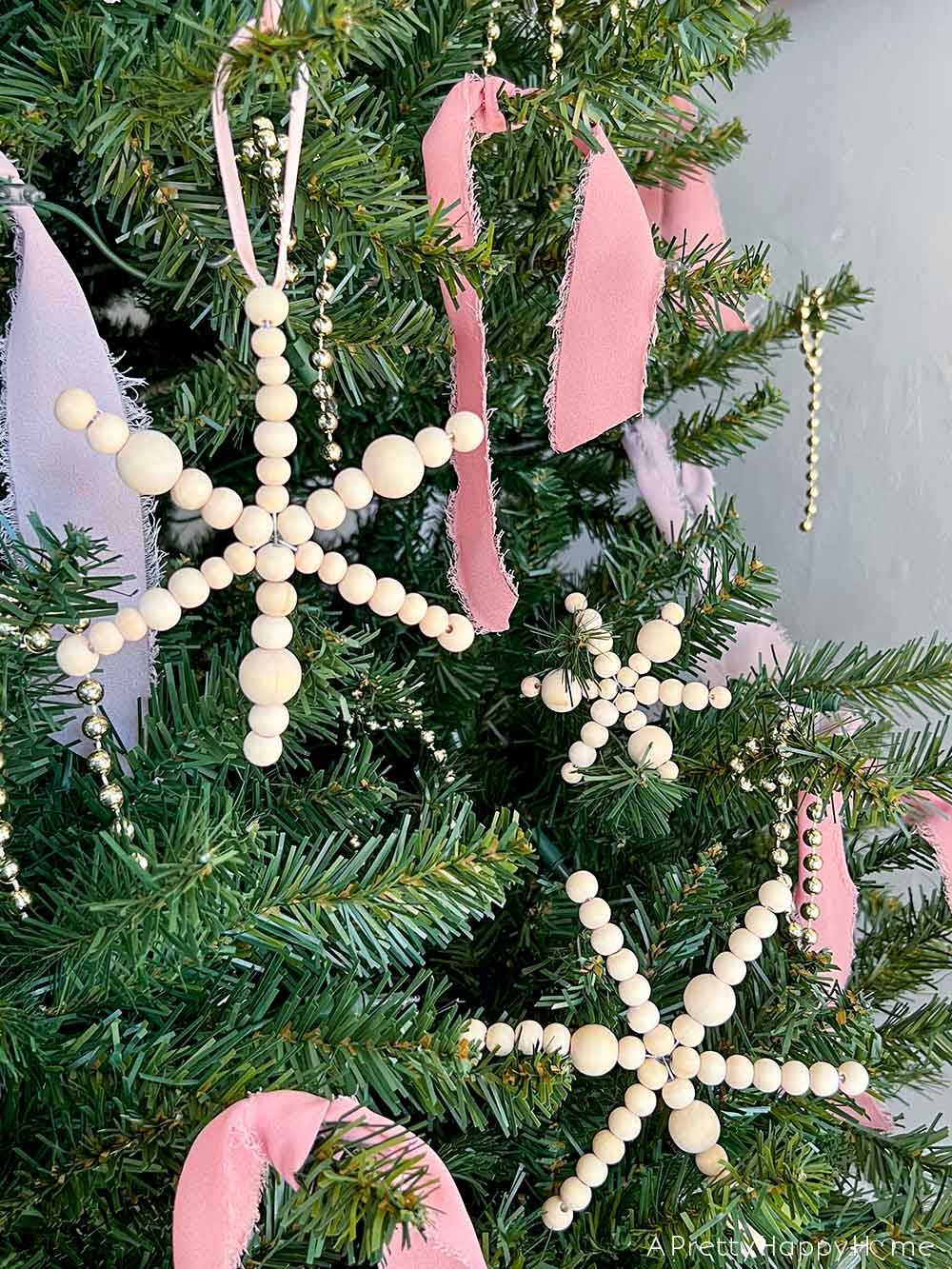 Wood Bead Snowflake Ornaments A Pretty Happy Home