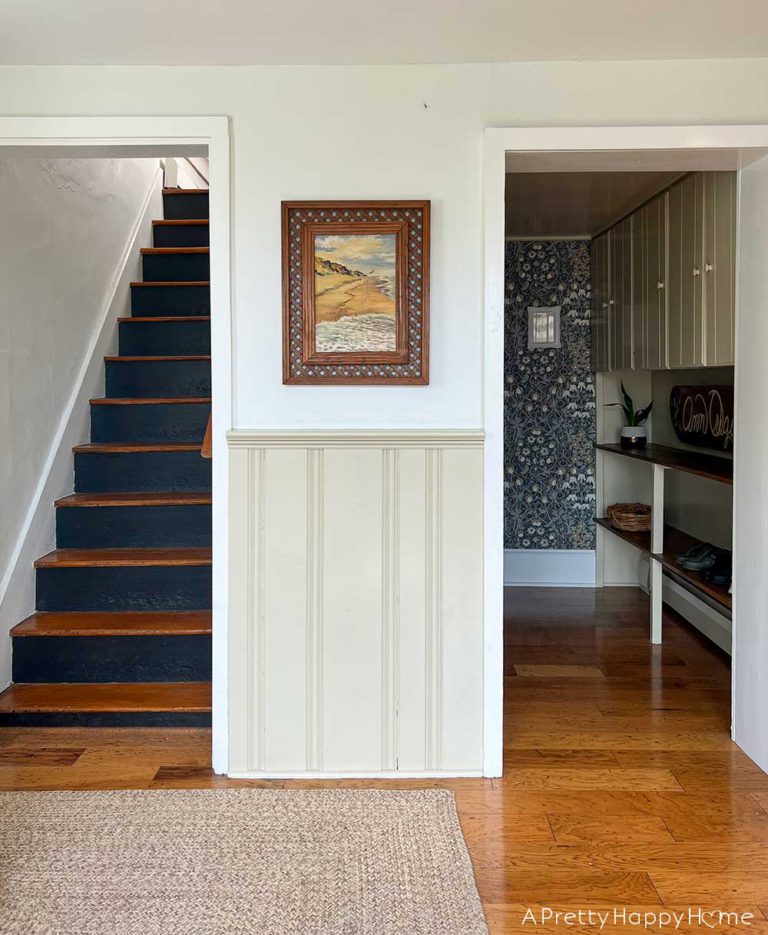 Wallpapered Kitchen Alcove With Multiple Uses – A Pretty Happy Home