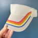 diy retro stripe painted visor or hat use fabric paint to paint stripes on a visor or hat