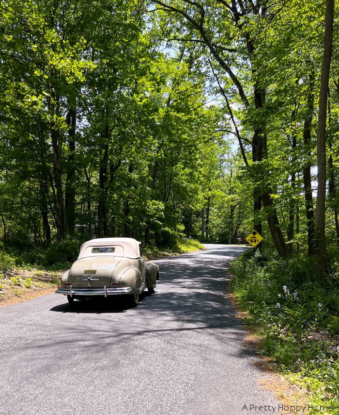 old car on a new jersey country road on the happy list