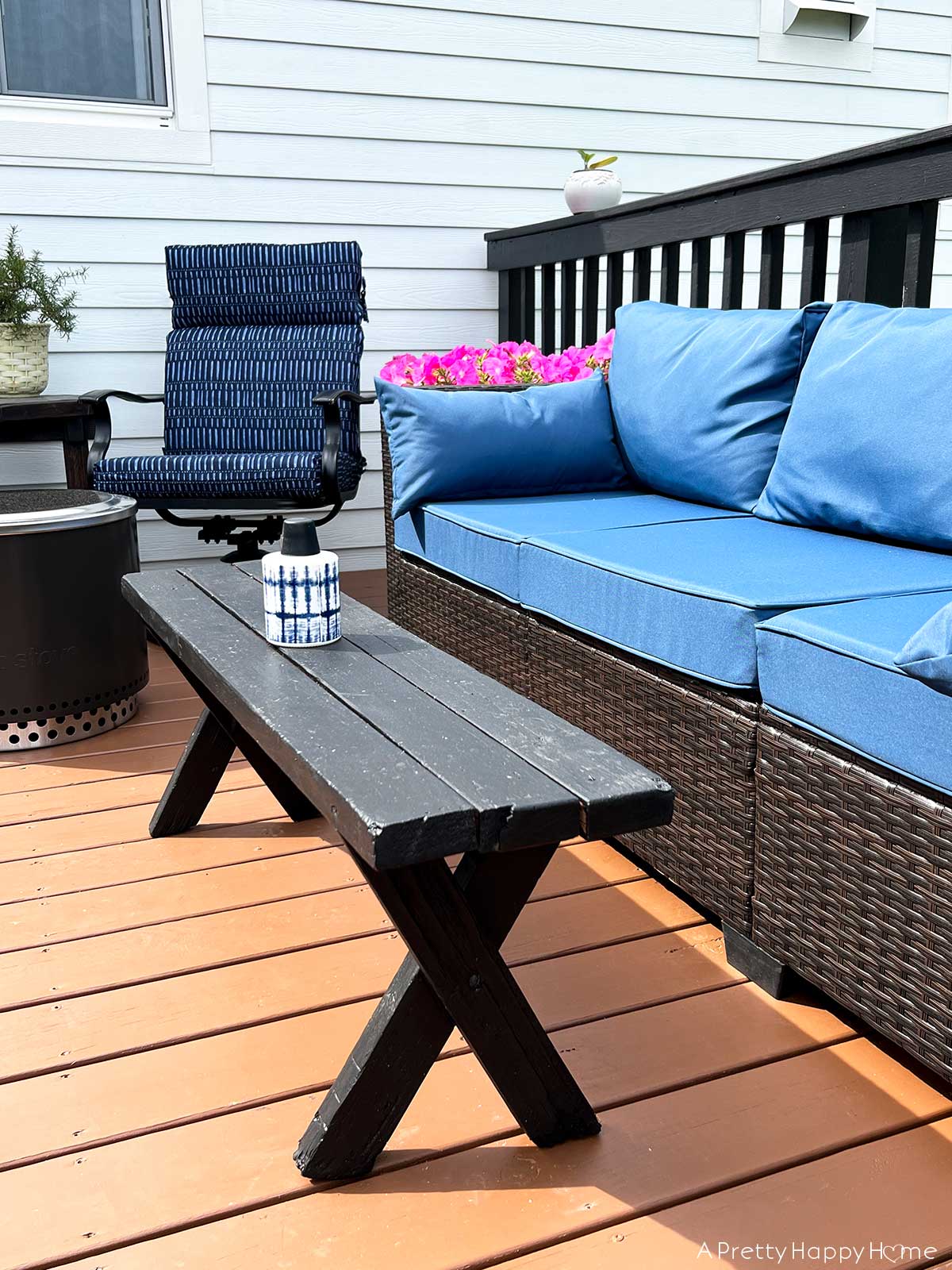 Petite Bench For An Outdoor Coffee Table A Pretty Happy Home