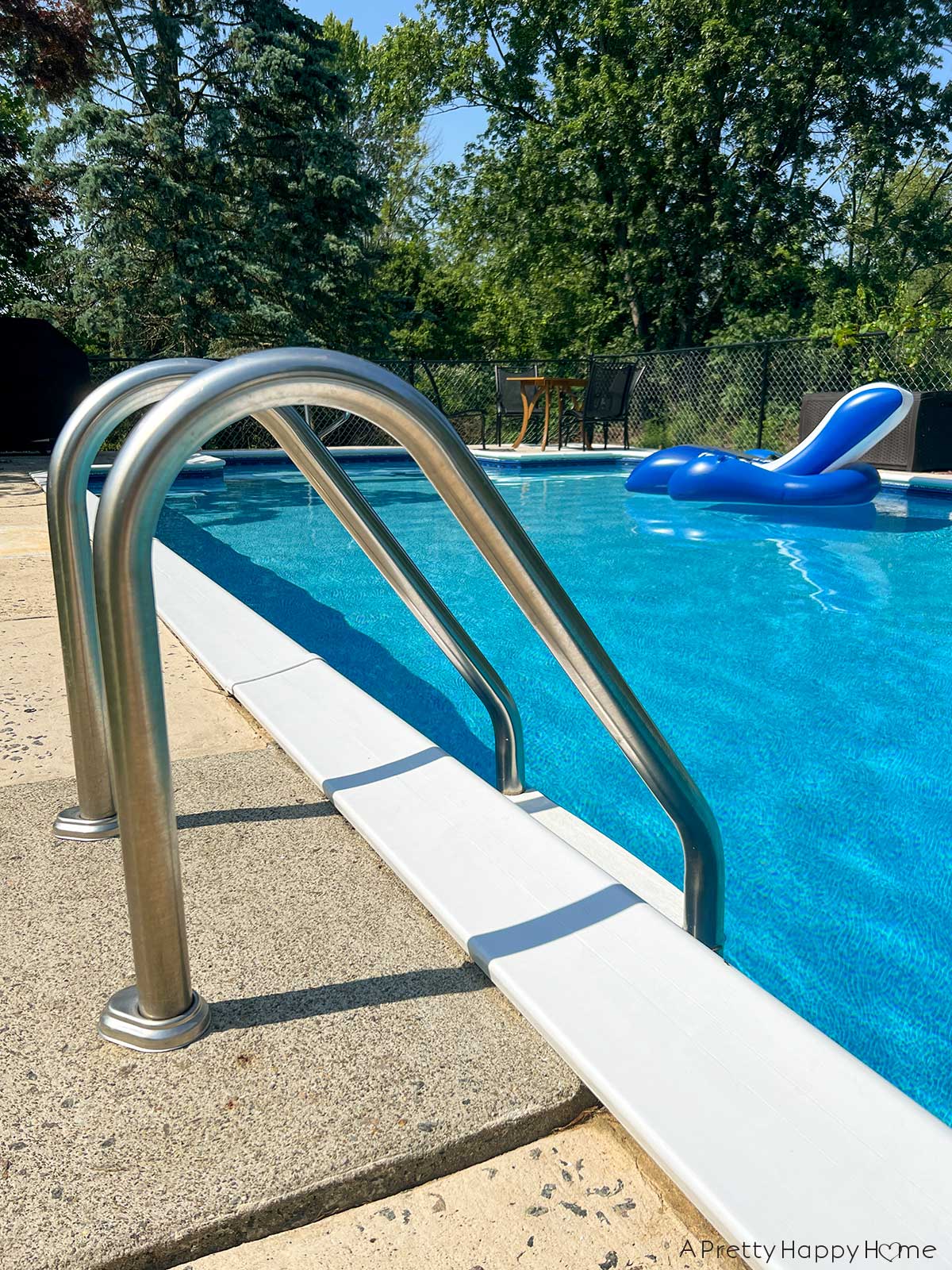 How Our Painted Metal Pool Coping Is Holding Up A Pretty Happy Home