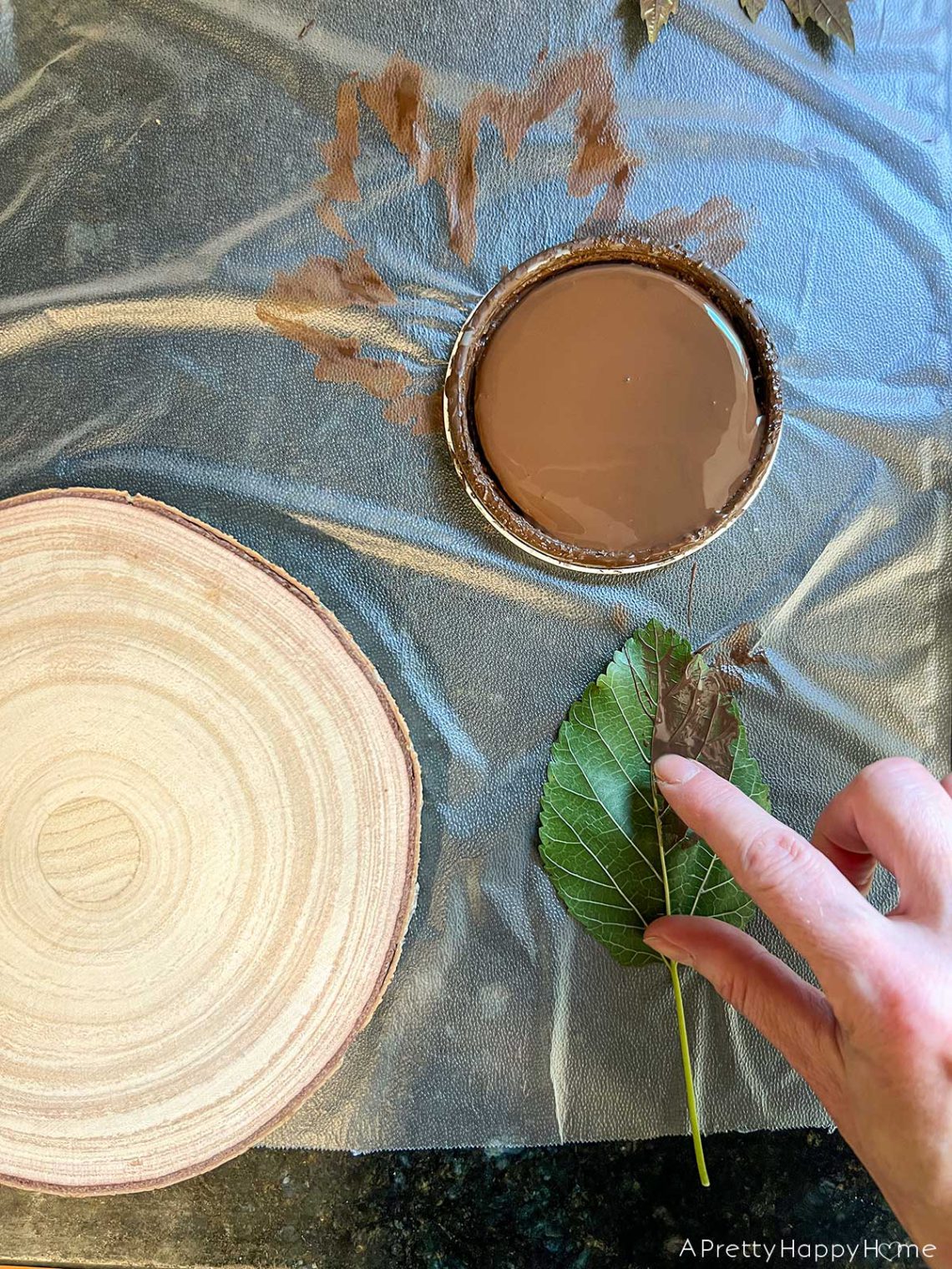 How To Leaf Stamp On Wood A Pretty Happy Home