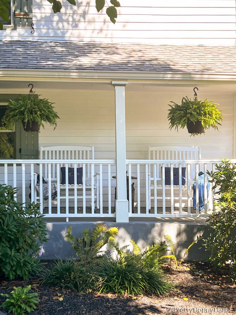 white farmhouse front porch with double rocking chairs double rockers for our porch