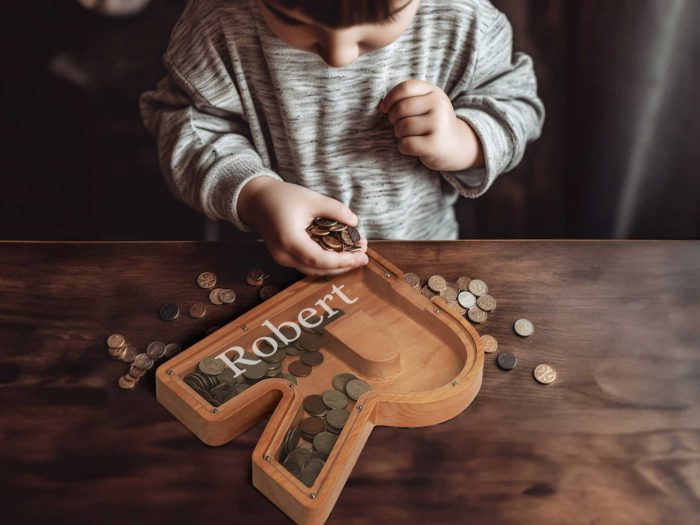 wood initial piggy bank by art toy shop via etsy on the happy list christmas gift idea for little kids