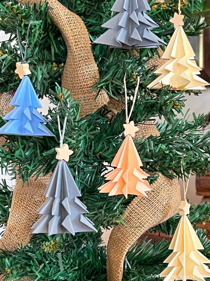 Paper Tree Ornaments With Wood Star Topper A Pretty Happy Home