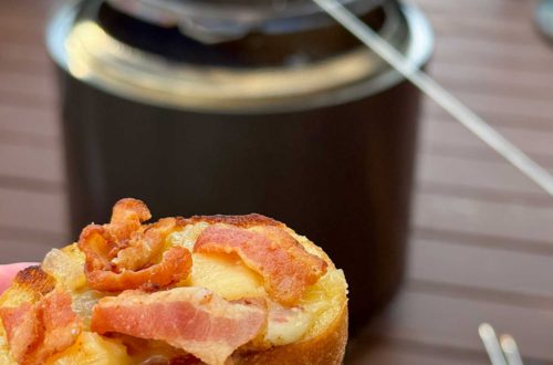 savory s'mores summer activity savory s'mores made with melted cheese, bacon, and onion jam