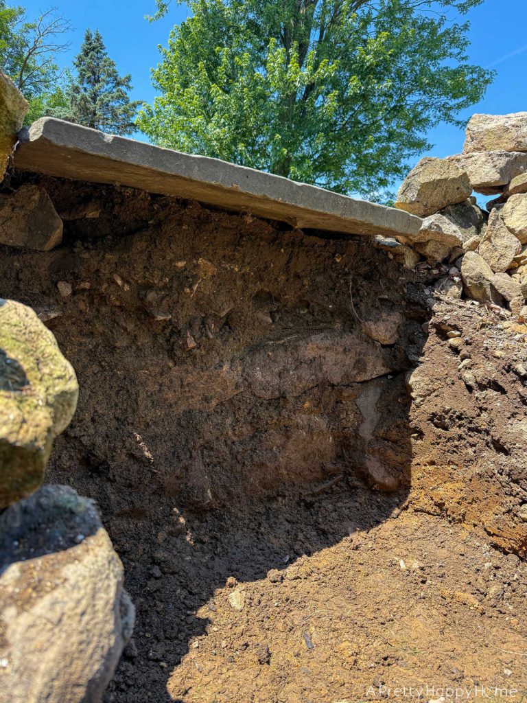 diy stone steps building fieldstone steps digging out area for fieldstone steps to go