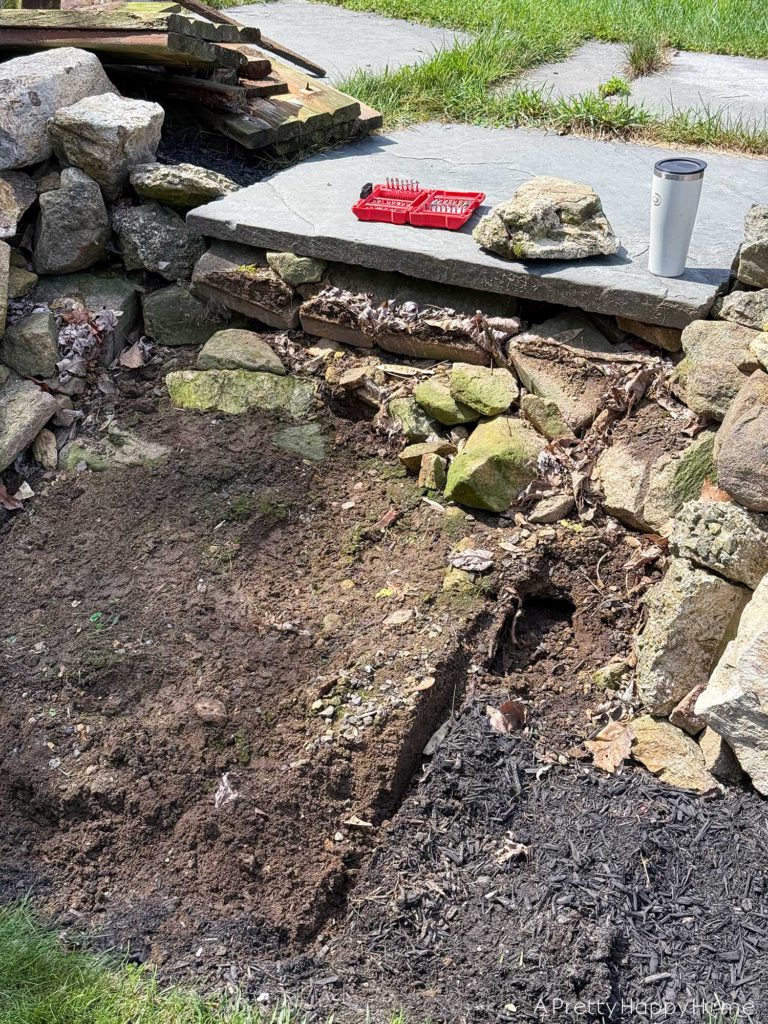 diy stone steps building fieldstone steps before removing old wood stairs