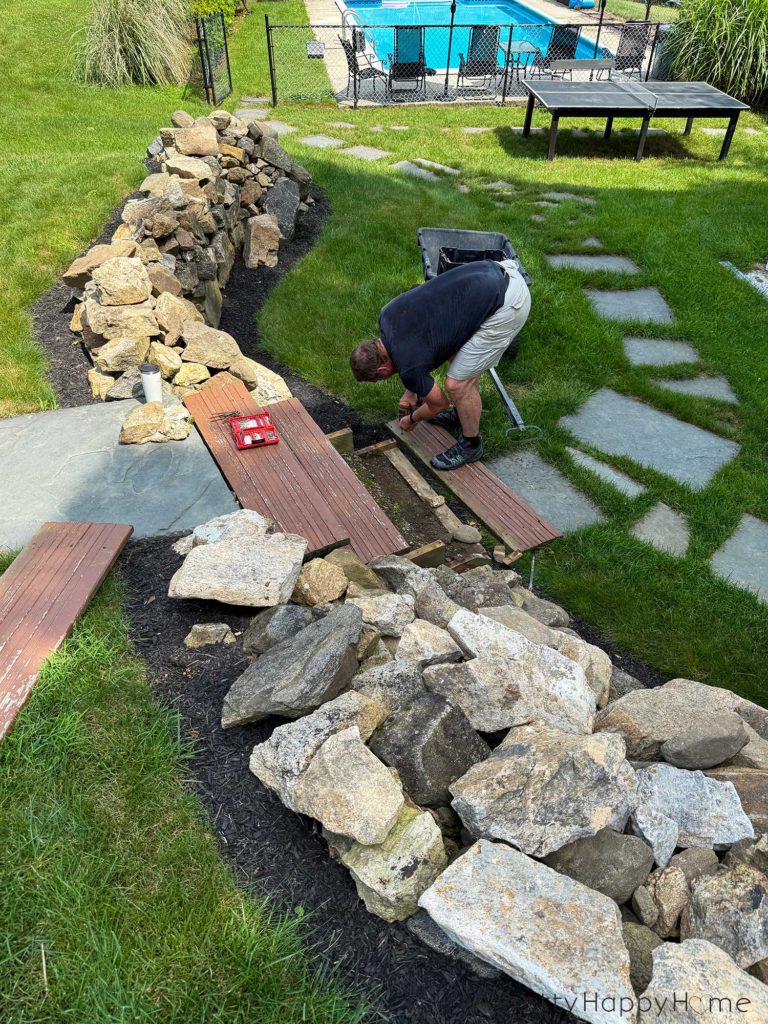diy stone steps building fieldstone steps before removing old wood stairs