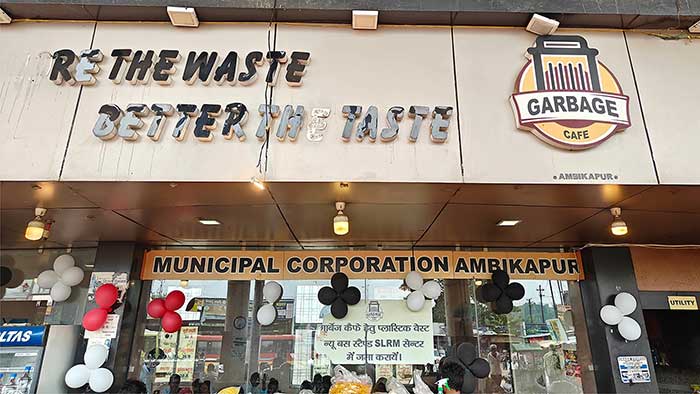 garbage cafe india via bbc Ritesh Saini/ Ambikapur Municipal Corporation