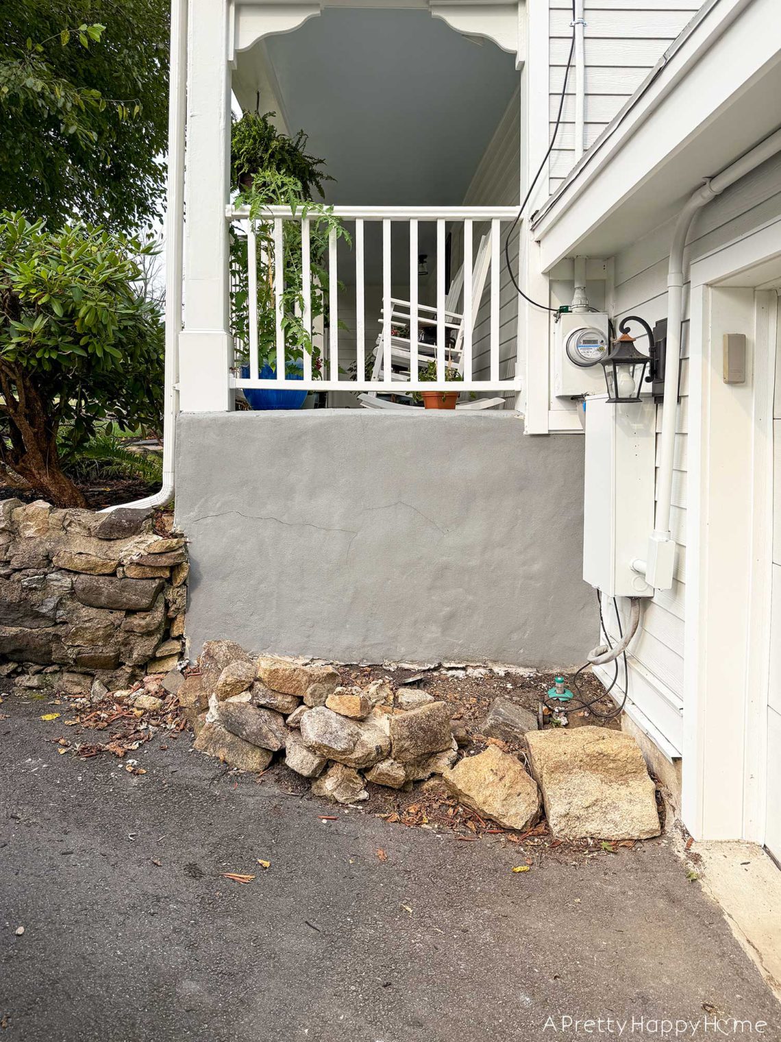 exposing a stone foundation wall and repointing it with lime mortar