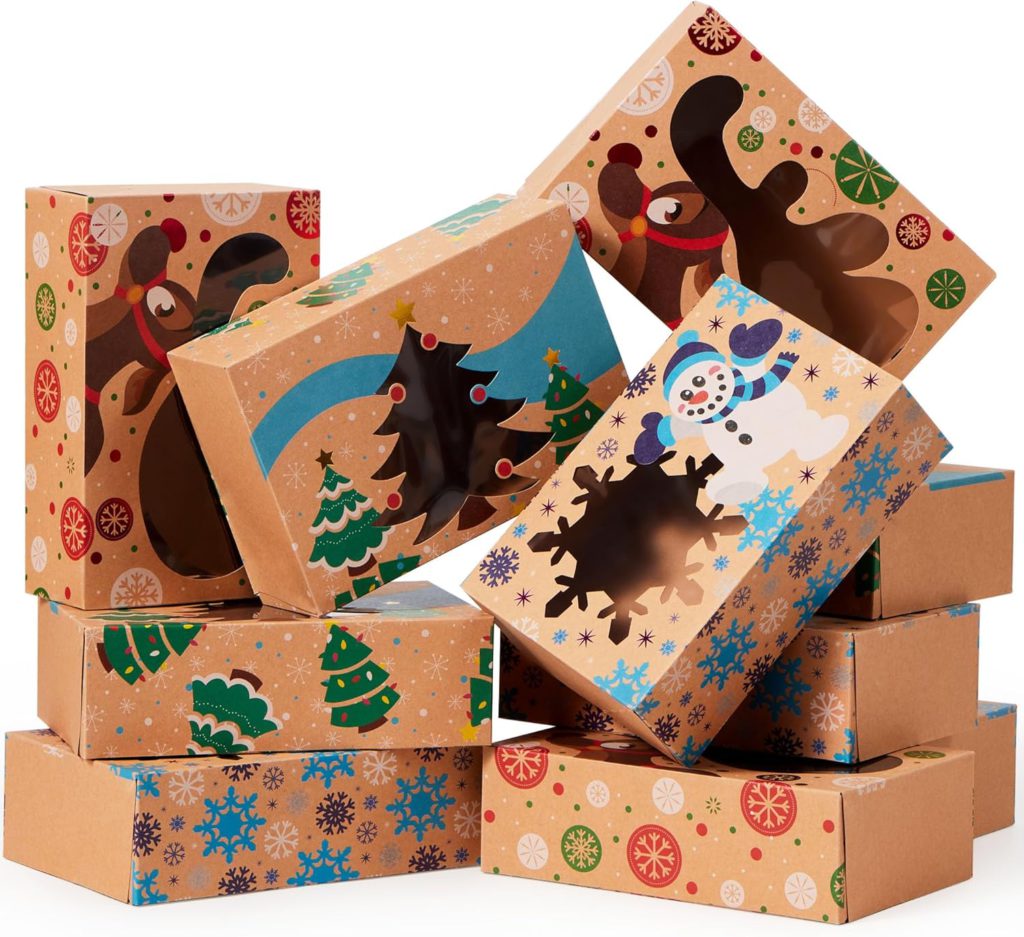 christmas treat boxes with cutouts on amazon