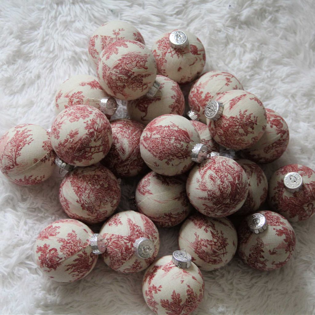 red toile christmas ornaments from etsy shop madaboutplaid beautiful christmas ornaments