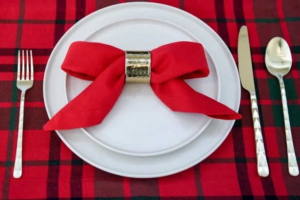 fold napkin into a bow for holiday dinner from clara maclellan for hgtv on the happy list