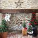 rustic carriage house christmas rustic stone fireplace decorated for christmas