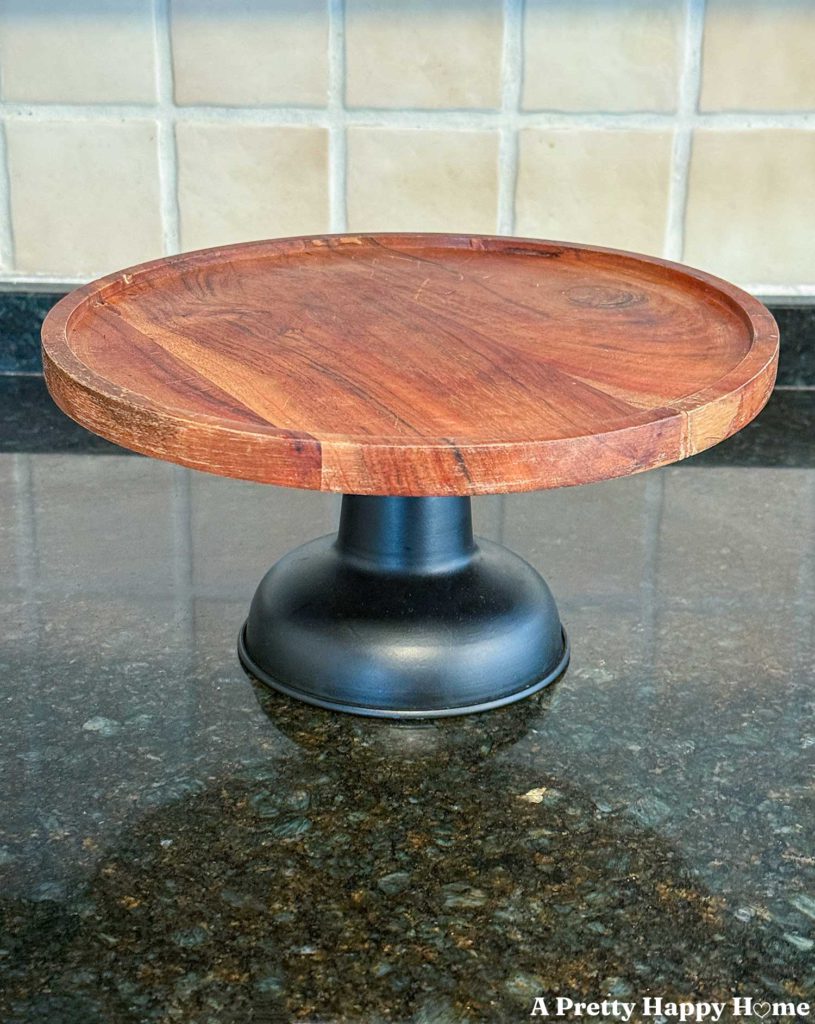 thrifted wood and metal stand or pedestal ready for a makeover