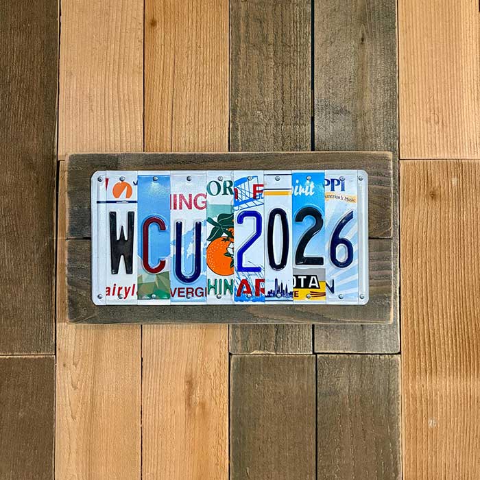 customized license plate art for college graduation
