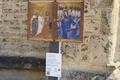 The Presentation of the Virgin and Child by His Patron Saint John the Baptist and Saints Edward and Edmund ("The Wilton Diptych") at Newport Minister as part of Art on Your Doorstep
