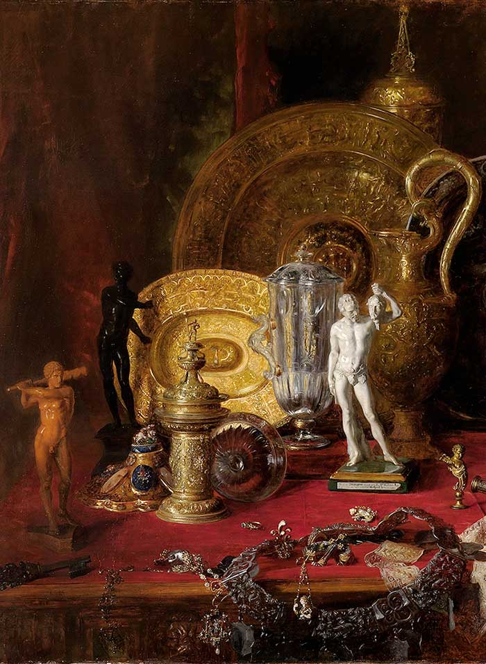 still life painting by Blaise-Alexandre Desgoffe done in the late 1800s